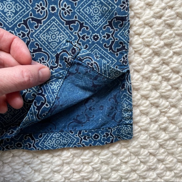 Vintage blue & white patterned cotton top - Picture 5 of 12